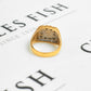 Pre-Owned 9ct Gold CZ Dollar Symbol Ring Size V.5