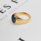 Pre-Owned 9ct Gold Mens Oval Hematite Intaglio Ring Size V
