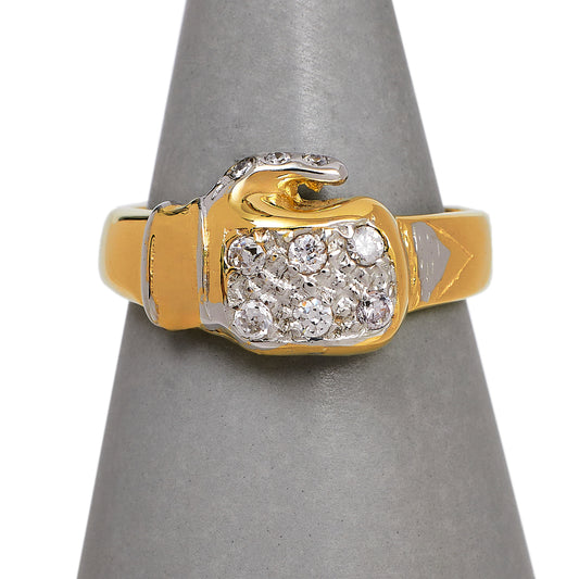 Pre-Owned 9ct Gold Gents CZ Boxing Glove Ring Size W
