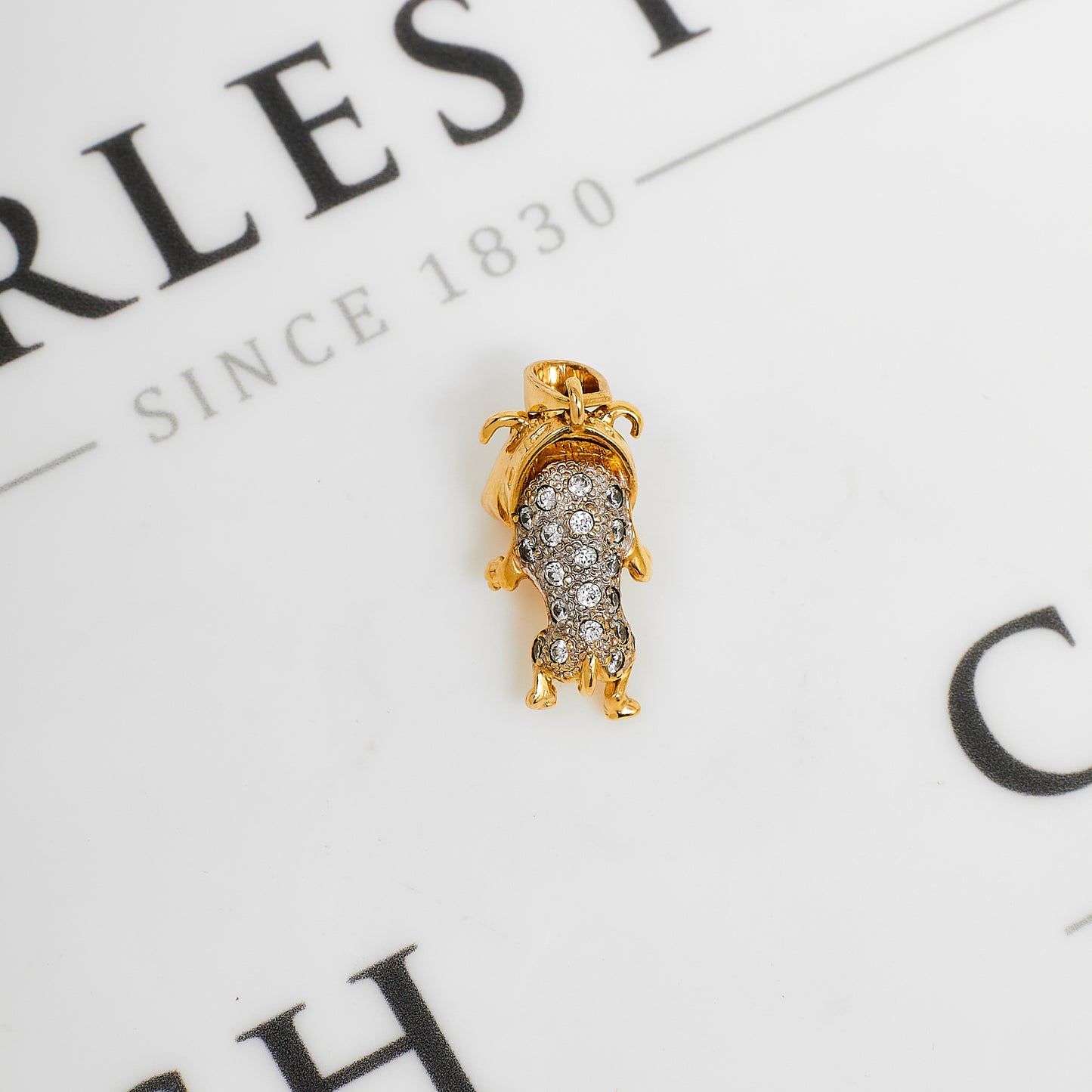Pre-Owned 9ct Gold CZ Bulldog Pendant