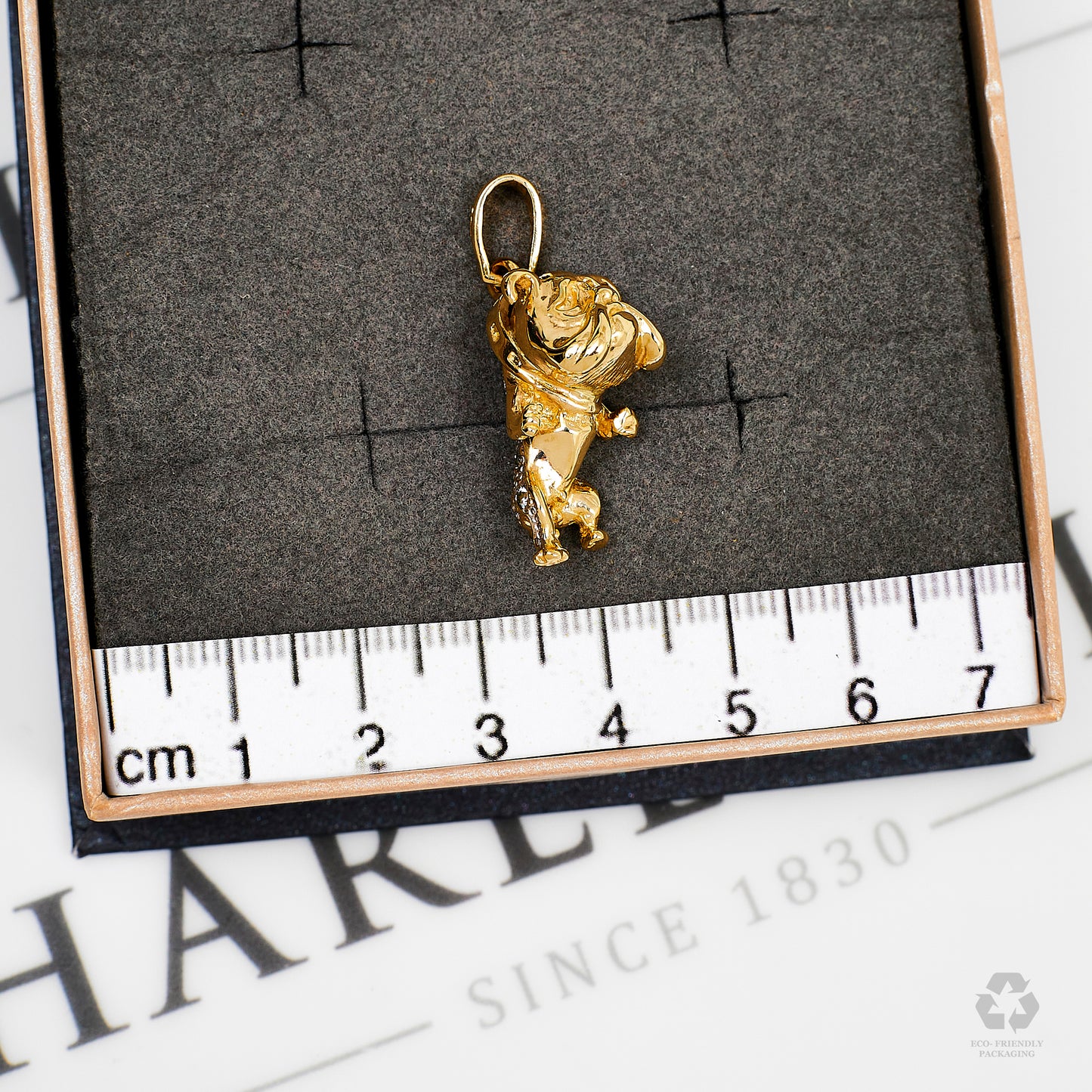 Pre-Owned 9ct Gold CZ Bulldog Pendant