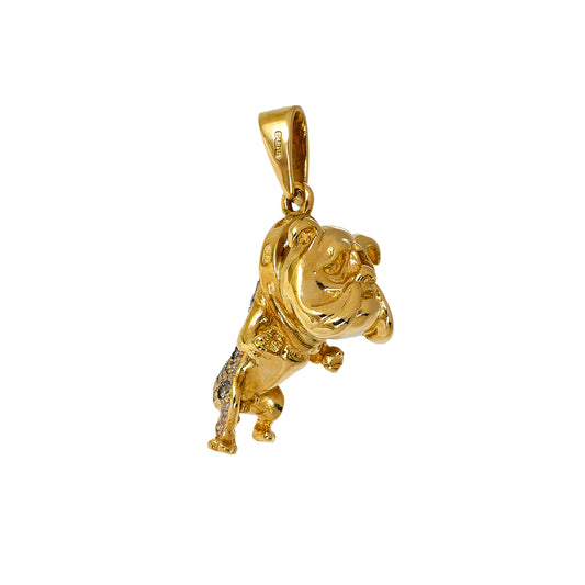 Pre-Owned 9ct Gold CZ Bulldog Pendant