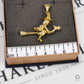 Pre-Owned 9ct Gold & Synthetic Stone Witch On Broom Pendant