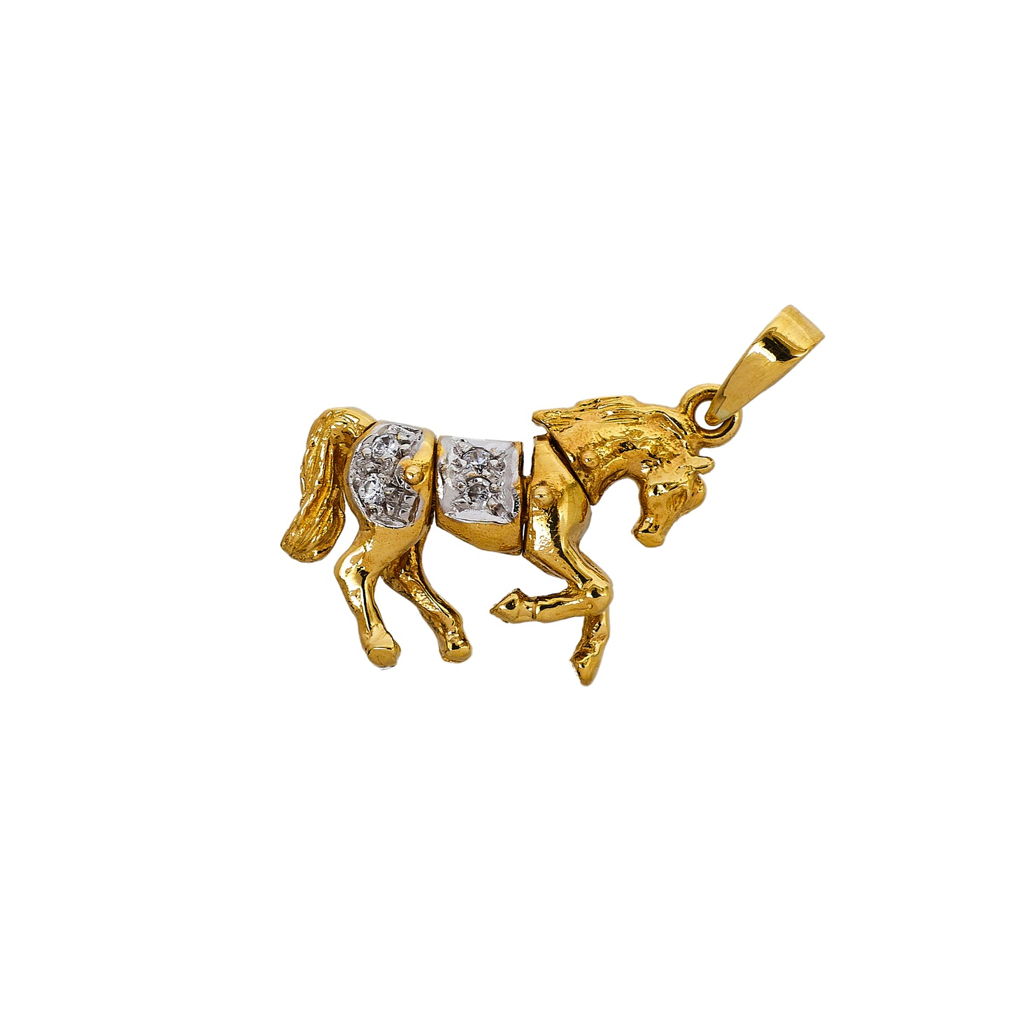 Pre-Owned 9ct Gold CZ Horse Pendant