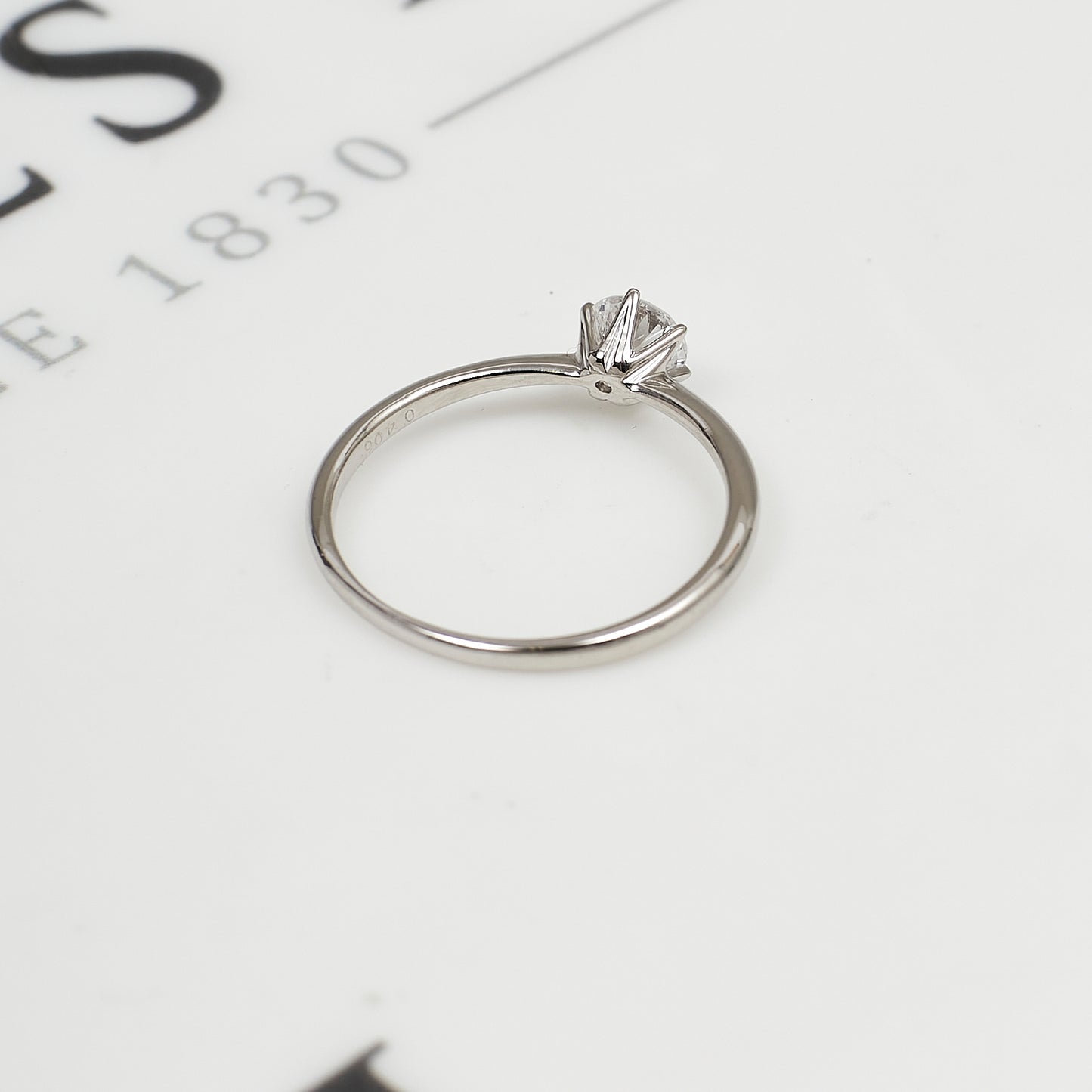 Pre-Owned 900 Platinum Diamond Solitaire Ring Size M