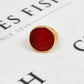 Pre-Owned 9ct Gold Carnelian Itaglio Signet Ring Size S.5