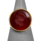 Pre-Owned 9ct Gold Carnelian Itaglio Signet Ring Size S.5