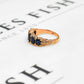 Pre-Owned 9ct Rose Gold Textured 5 Sapphire Ring Size O