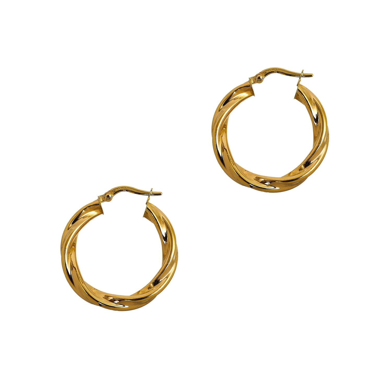 Pre-Owned 9ct Gold Twist Creole Hoop Earrings