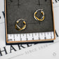 Pre-Owned 9ct Gold 2 Tone Crossover Creole Hoop Earrings