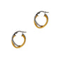 Pre-Owned 9ct Gold 2 Tone Crossover Creole Hoop Earrings