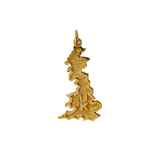 Pre-Owned 9ct Gold Map Of Great Britain Charm
