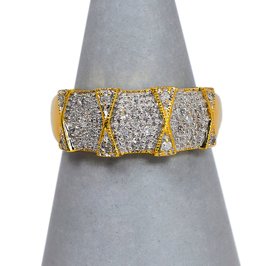 Pre-Owned 9ct Gold Multi Diamond Dress Ring Size M