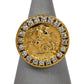 Pre-Owned 9ct Gold CZ Surround St George Ring Size S