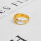 Pre-Owned 14ct Gold Mother of Pearl & 6 Diamond Band Ring