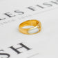 Pre-Owned 14ct Gold Mother of Pearl & 6 Diamond Band Ring