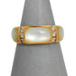 Pre-Owned 14ct Gold Mother of Pearl & 6 Diamond Band Ring