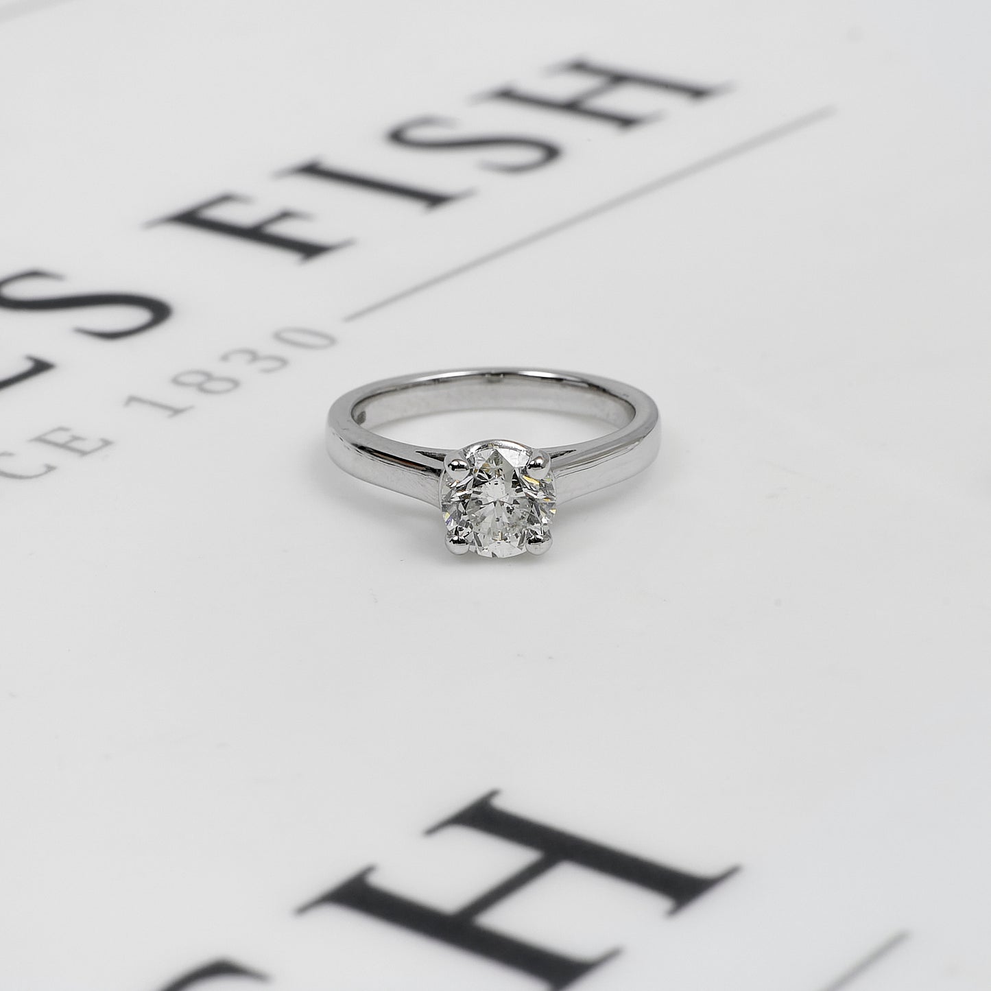 Pre-Owned 18ct White Gold Diamond Single Stone Ring Size J