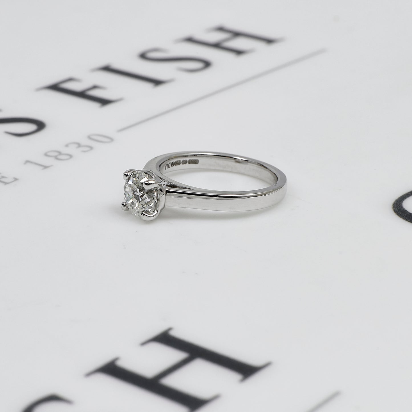 Pre-Owned 18ct White Gold Diamond Single Stone Ring Size J