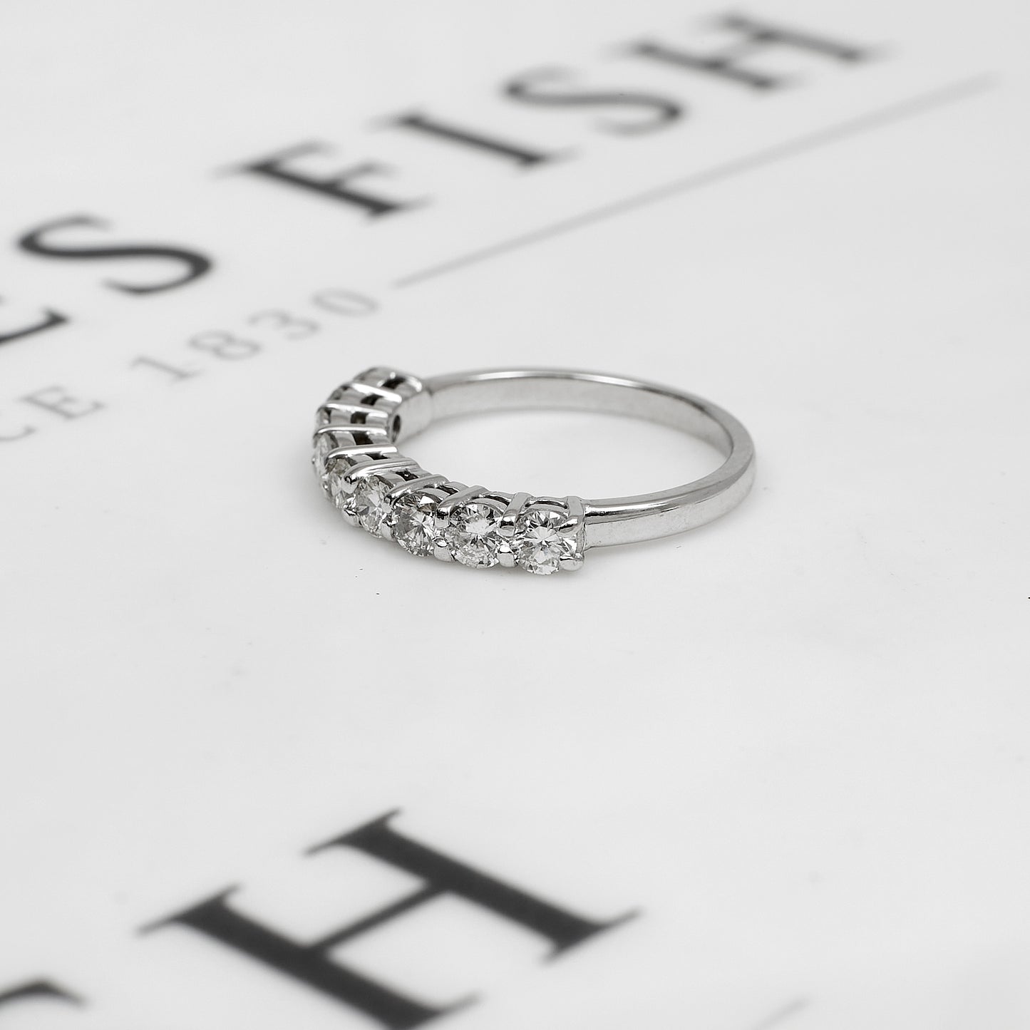 Pre-Owned 18ct White Gold Diamond Half Eternity Ring Size N