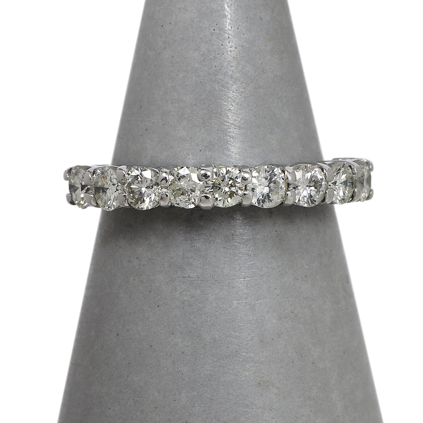 Pre-Owned 18ct White Gold Diamond Half Eternity Ring Size N