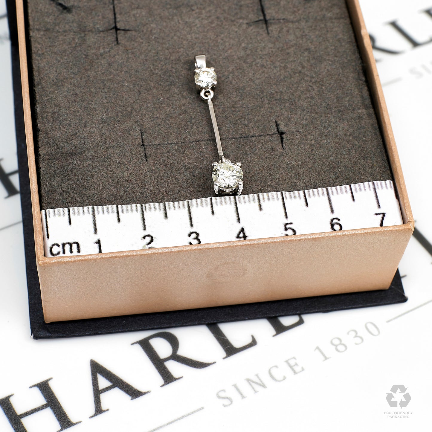 Pre-Owned 18ct White Gold 2 Diamond Drop Pendant