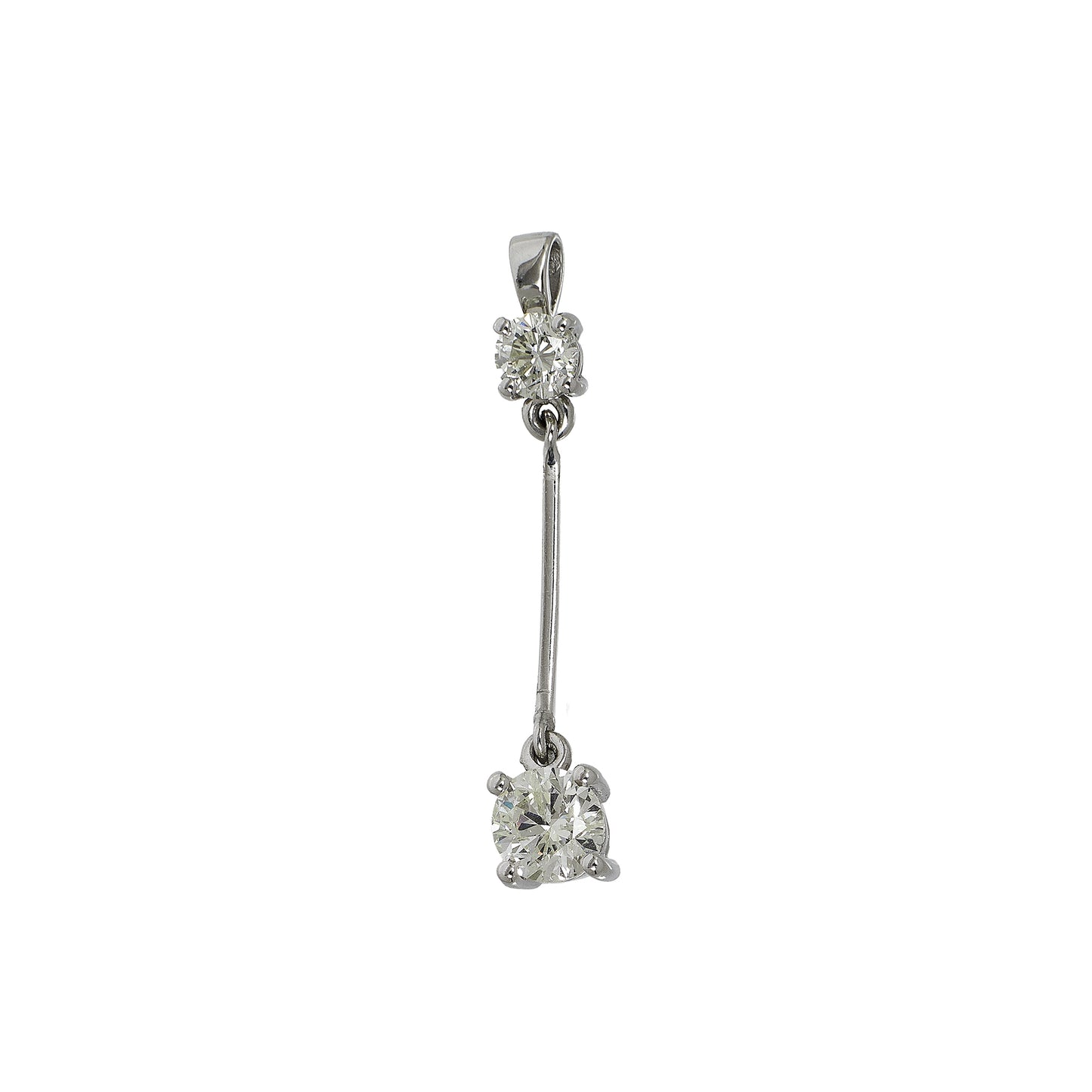 Pre-Owned 18ct White Gold 2 Diamond Drop Pendant