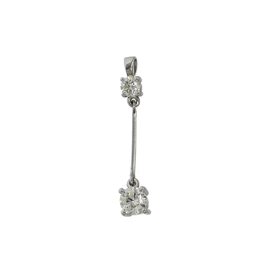 Pre-Owned 18ct White Gold 2 Diamond Drop Pendant
