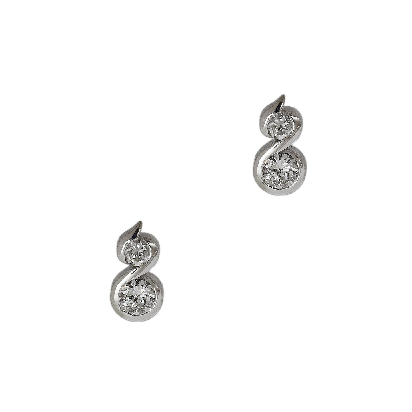 Pre-Owned 18ct White Gold 2 Diamond Stud Earrings