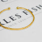 Pre-Owned 9ct Gold Twist Design Torque Bangle