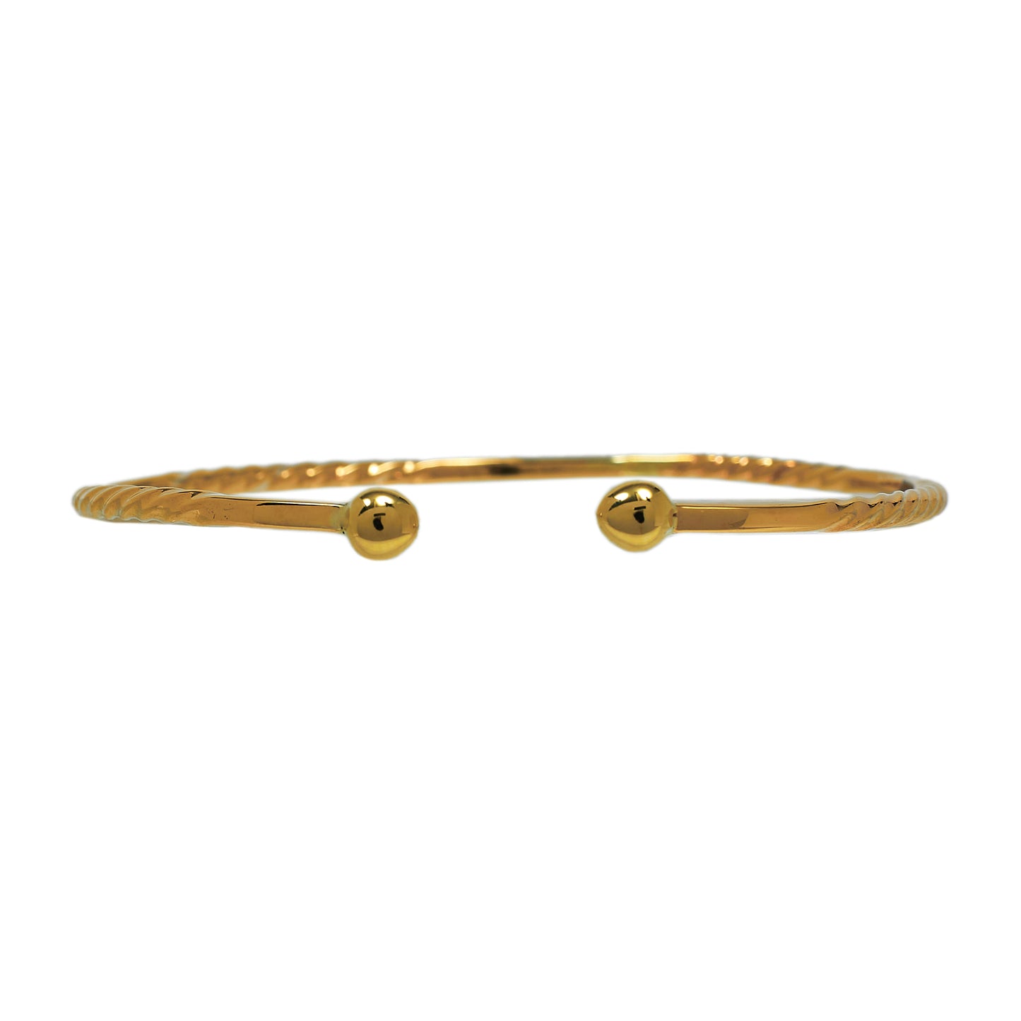Pre-Owned 9ct Gold Twist Design Torque Bangle