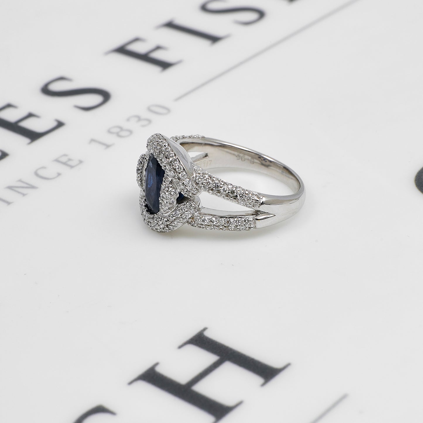 Pre-Owned 18ct White Gold Sapphire & Diamond Cluster Ring