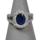 Pre-Owned 18ct White Gold Sapphire & Diamond Cluster Ring