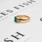 Pre-Owned 14ct Gold Synthetic Emerald & Diamond Ring Size L.5