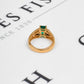 Pre-Owned 14ct Gold Synthetic Emerald & Diamond Ring Size L.5