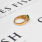Pre-Owned 14ct Gold Synthetic Emerald & Diamond Ring Size L.5