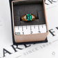 Pre-Owned 14ct Gold Synthetic Emerald & Diamond Ring Size L.5