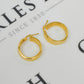 Pre-Owned 14ct Gold Greek Key Creole Hoop Earrings