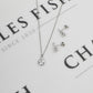 Pre-Owned 9ct White Gold CZ Pendant Necklace & Earrings SET