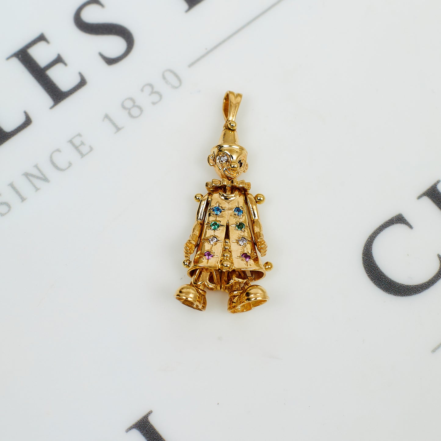 Pre-Owned 9ct Gold CZ Clown Pendant