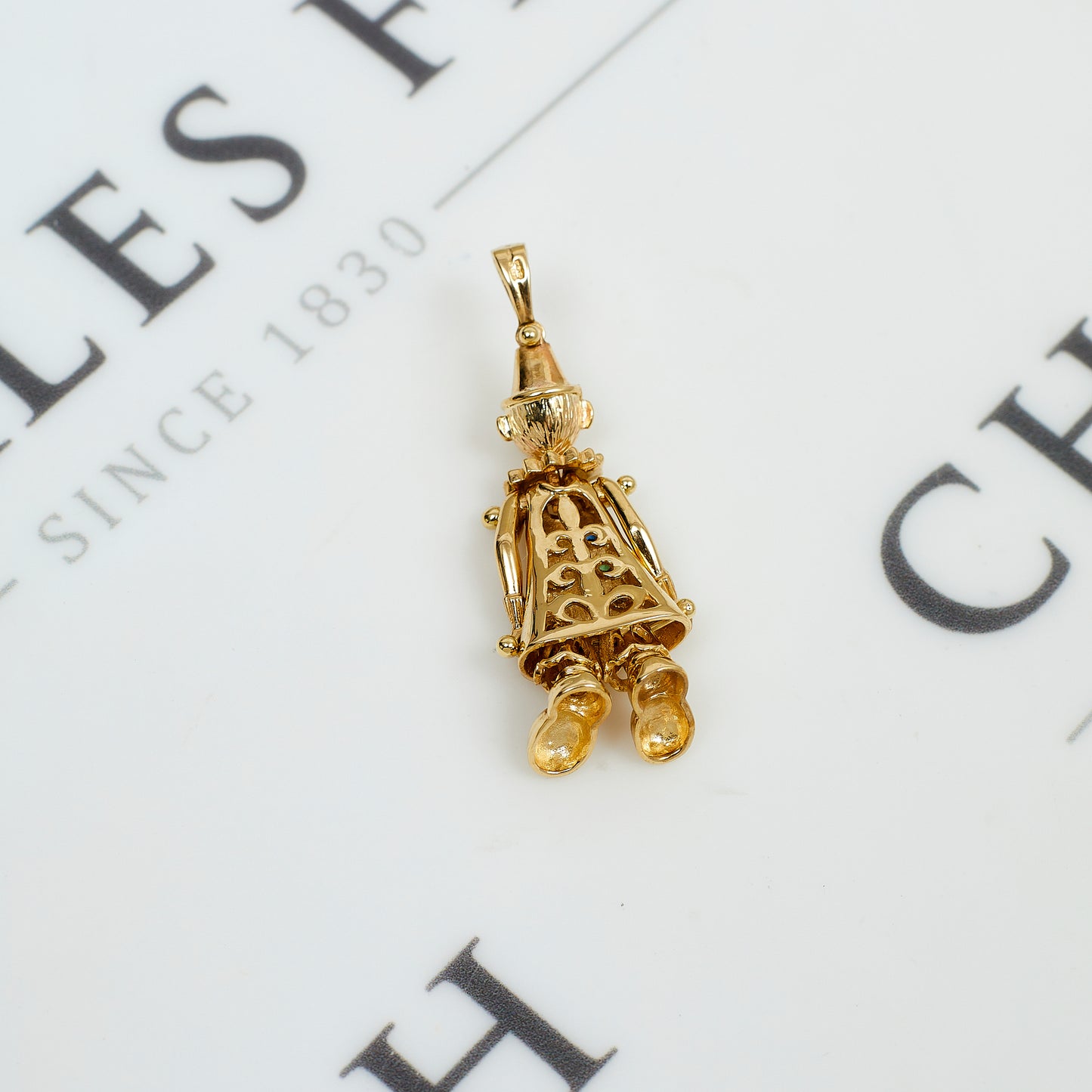 Pre-Owned 9ct Gold CZ Clown Pendant