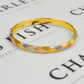 Pre-Owned 9ct Gold Tricolor Hinged Bangle