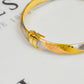 Pre-Owned 9ct Gold Tricolor Hinged Bangle