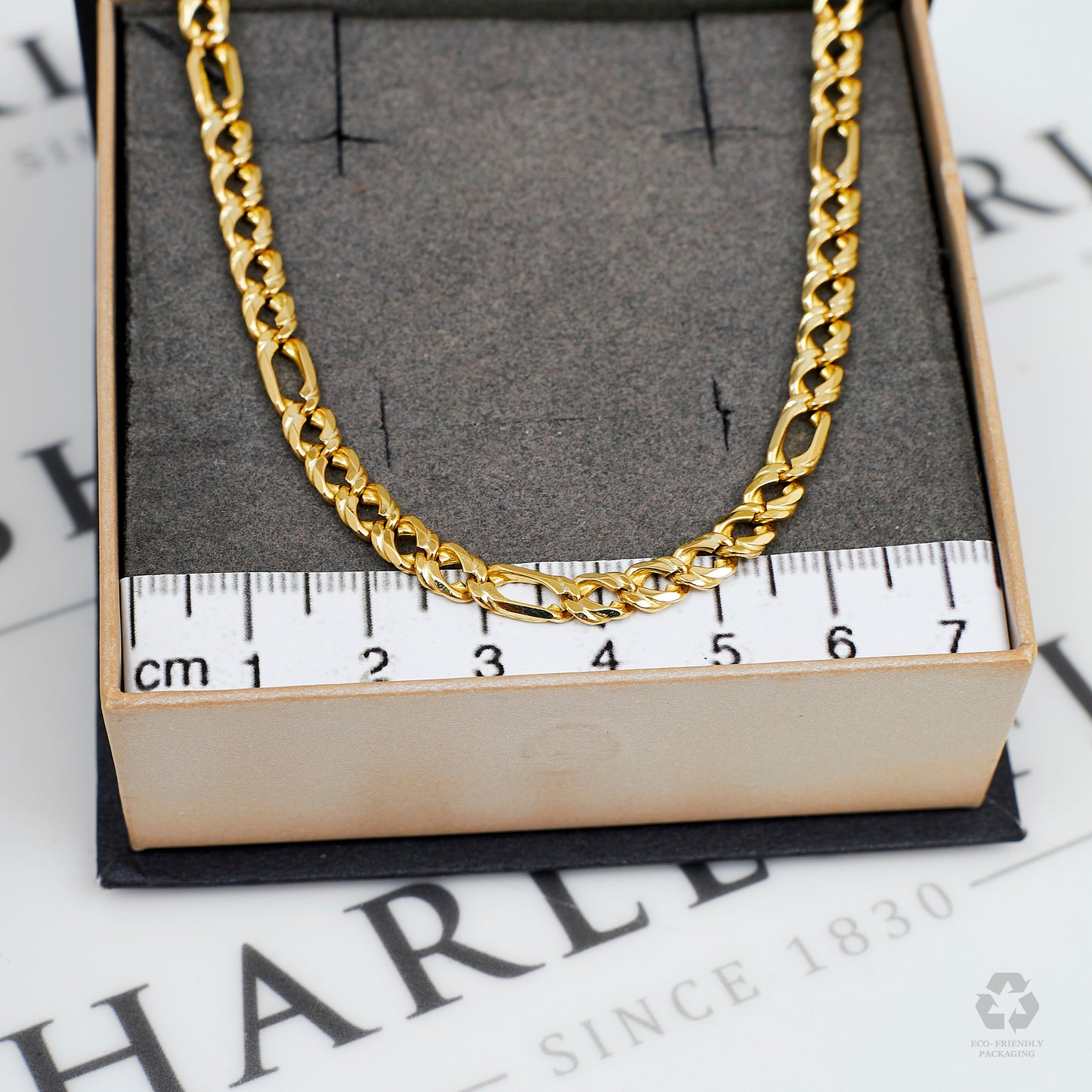 Pre-Owned 9ct Gold Figaro Chain Necklace 22 Inch