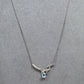 Pre-Owned 9ct White Gold Pear Cut Topaz & Diamond Necklace