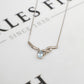 Pre-Owned 9ct White Gold Pear Cut Topaz & Diamond Necklace