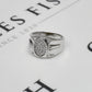 Pre-Owned 14ct White Gold CZ Signet Ring Size V
