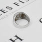 Pre-Owned 14ct White Gold CZ Signet Ring Size V