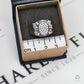 Pre-Owned 14ct White Gold CZ Signet Ring Size V