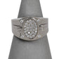 Pre-Owned 14ct White Gold CZ Signet Ring Size V